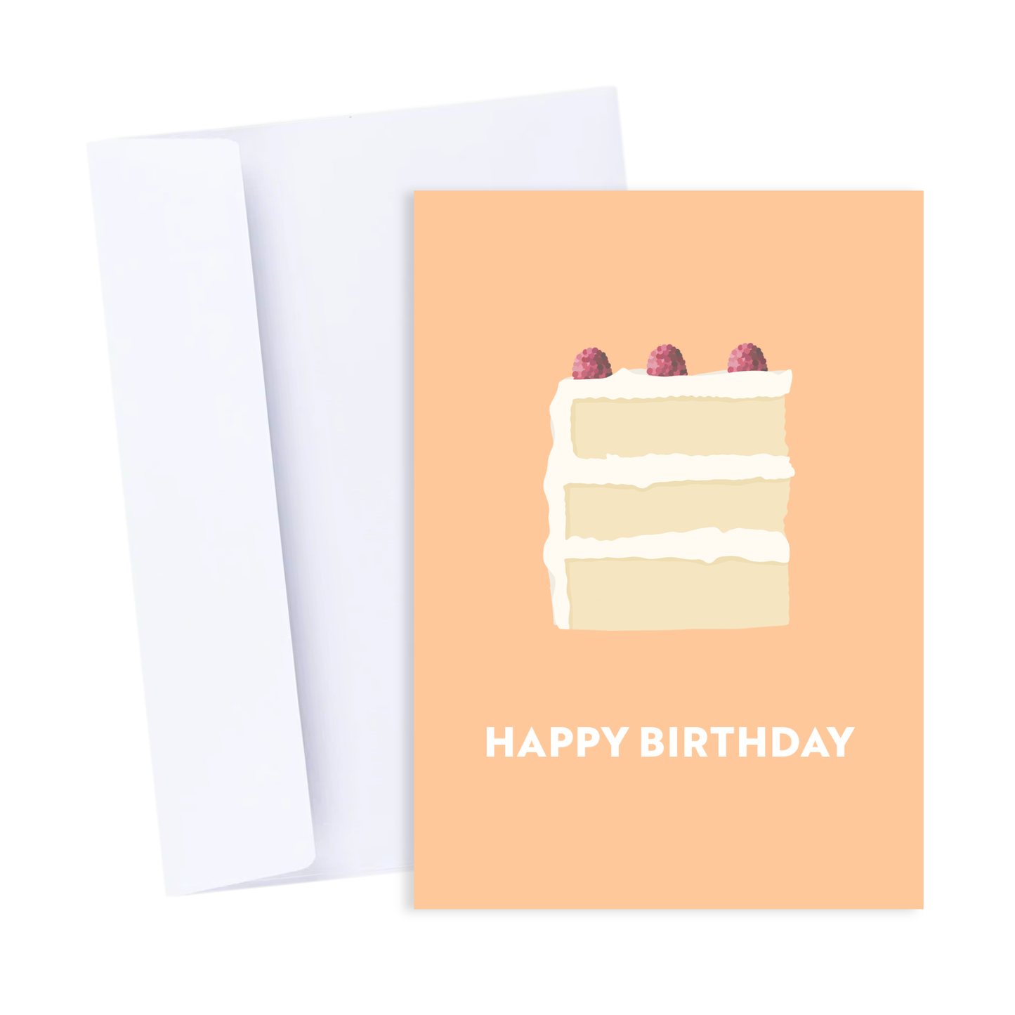 Happy Birthday Cake Card - Cute Happy Birthday Card: Blue
