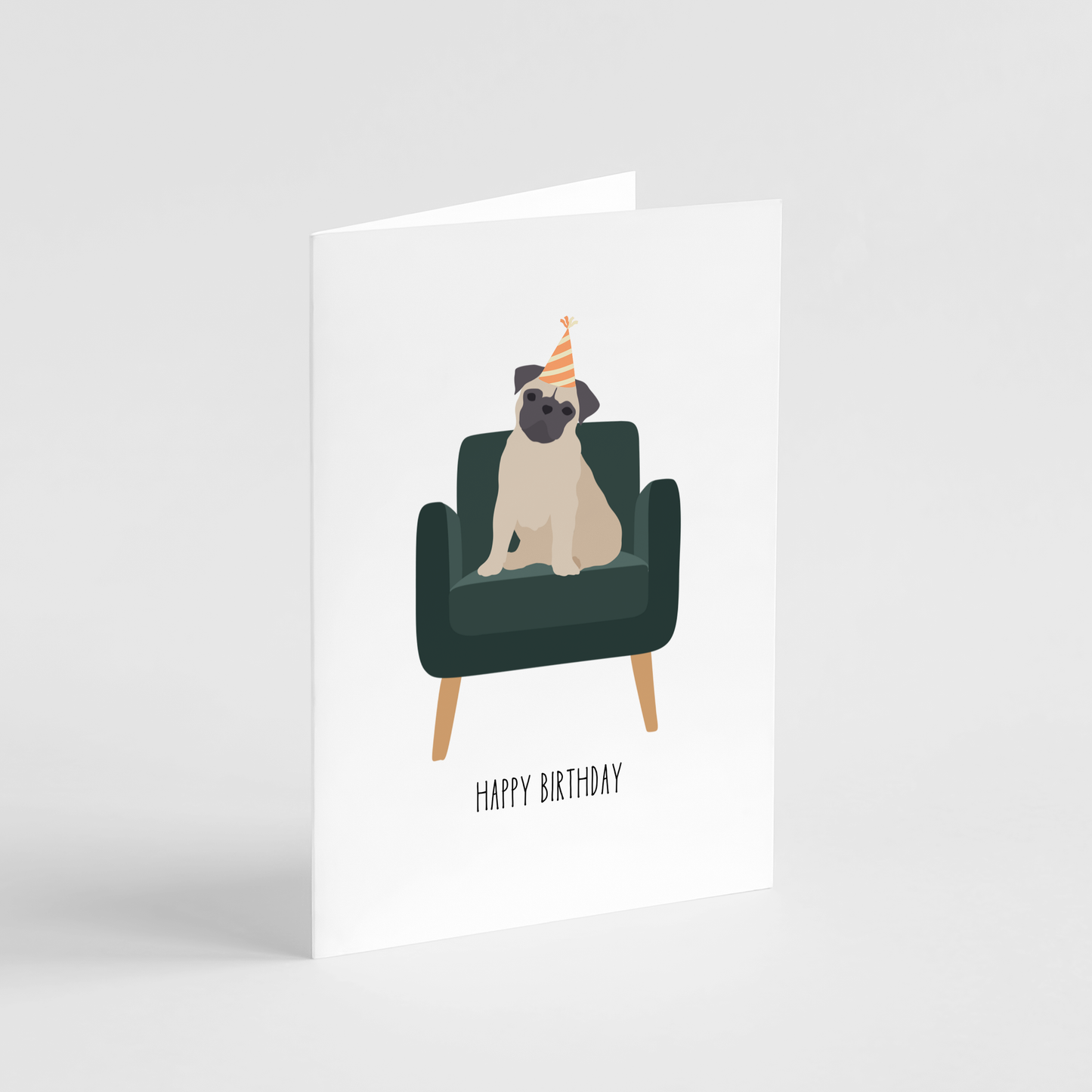 Pug Birthday Card - Dog-Themed Happy Birthday Card
