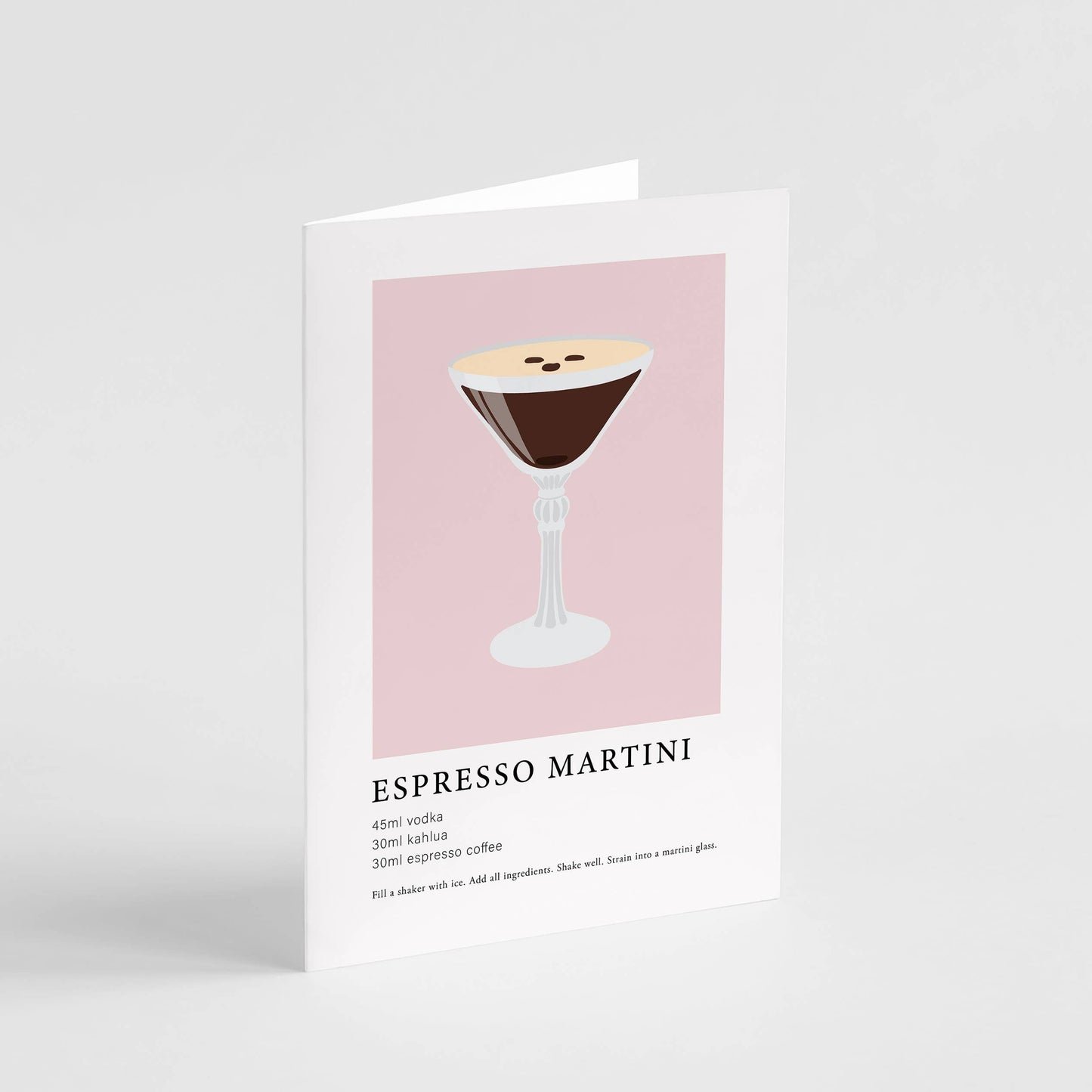 Espresso Martini Cocktail Greeting Card - Cute Alcohol Card