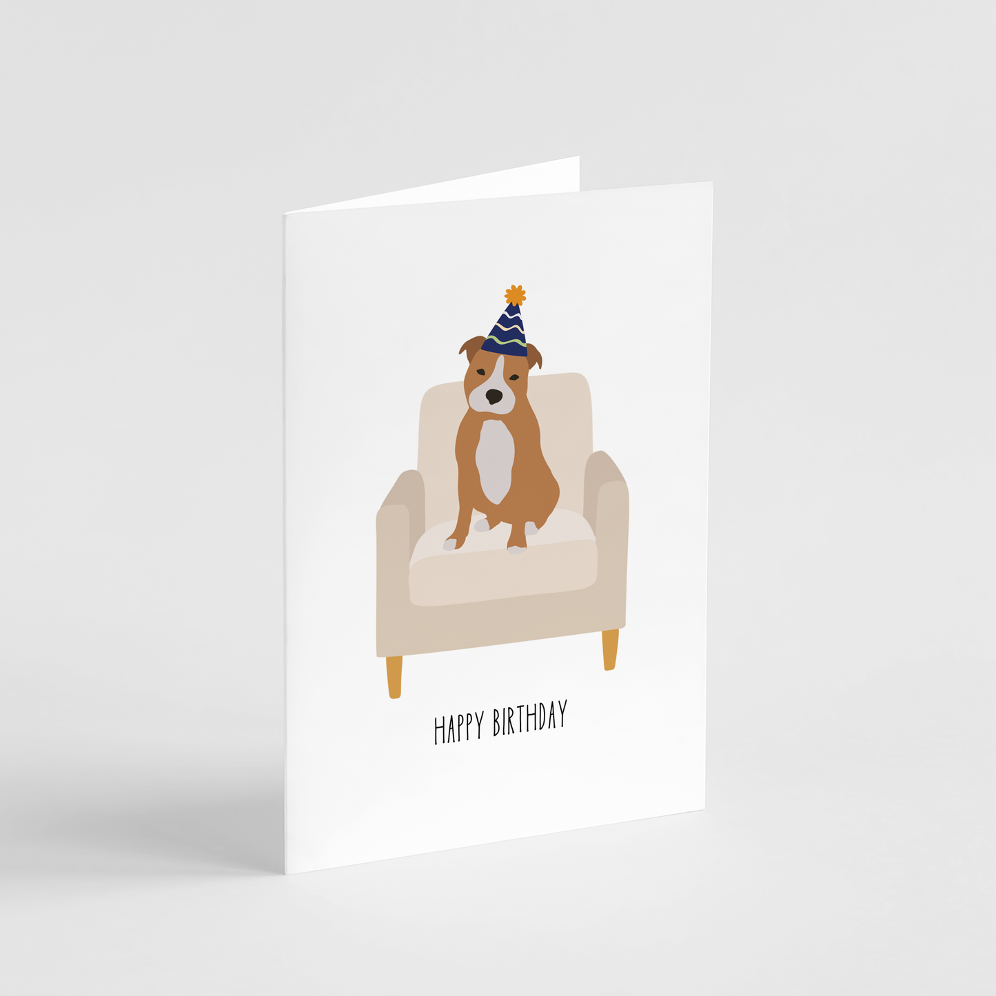 Staffy Birthday Card - Dog Themed Happy Birthday Card