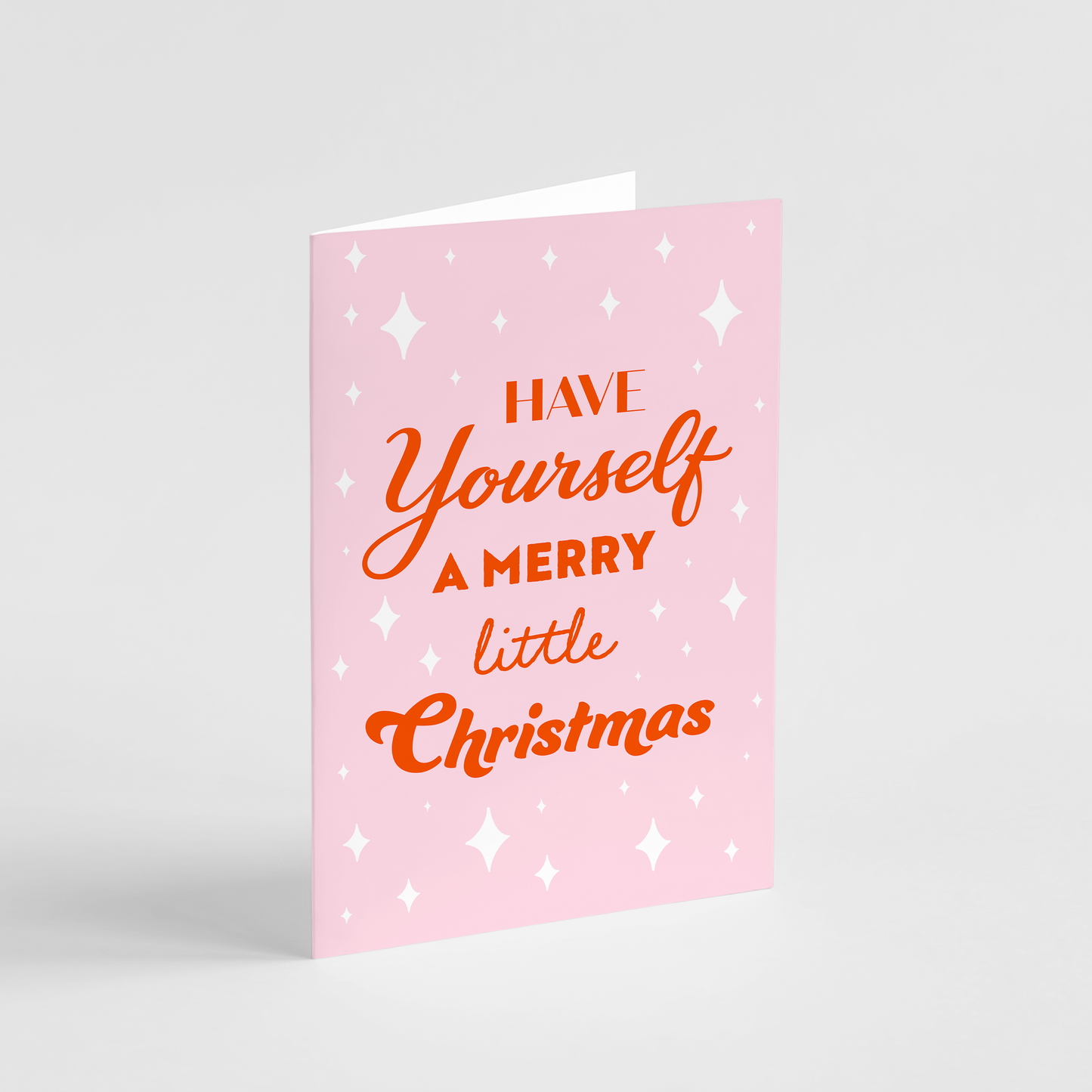Have Yourself a Merry Little Christmas Card - Pink Xmas Card: White