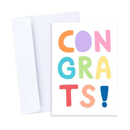 Colourful Congrats Card - Fun Promotion Congratulations Card