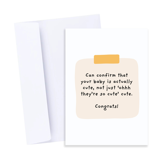 Cute Baby Congratulations Card - Funny Newborn New Baby Card