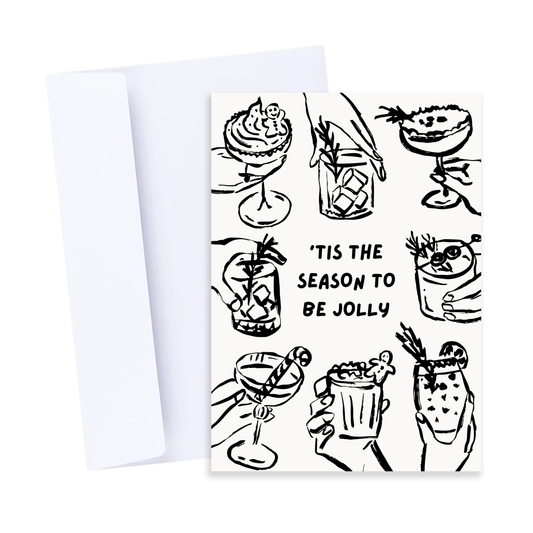 Jolly Christmas Cocktails Card - Cocktails Christmas Card
